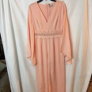Lumier By Variant Peach Medium Jumpsuit Lace